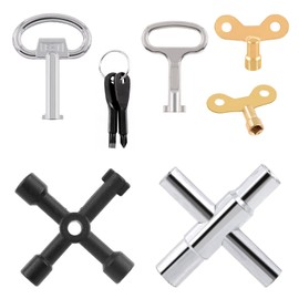 Tanstic 8Pcs Multi-functional Utility Kit, including 4 Ways Utility Spanner, Water Tap Faucet Keys, Screwdrivers, and more for Daily Use