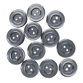 12 botones de costura grises de 0.75 pulgadas para manualidades, 2 agujeros, botones redondos de 30 litros, botón de plástico de 19 mm para blusa, camisa, falda, traje, pantalones, abrigos, uniformes, pantalones cortos, decorativos, manualidades, artes