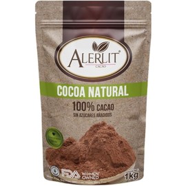 ALERLIT | Cacao en polvo | 1KG | Cocoa natural SIN AZÚCAR | KOSHER | Keto |Gluten Free | Cacao 100% | Superalimento | Cacao Powder | Raw Cacao | Dale un toque delicioso a tus creaciones.