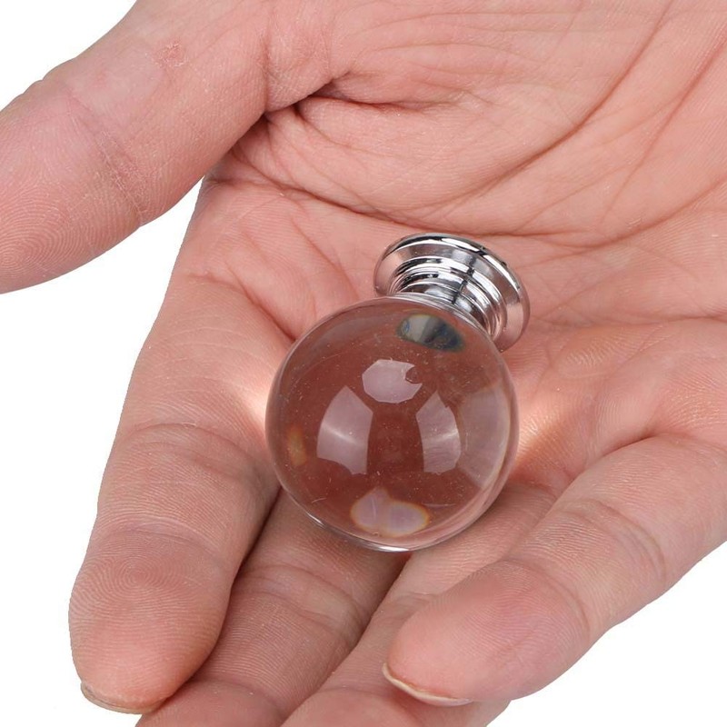Ticfox 10pcs Crystal Glass Ball Pulls Cabinet Door Knobs Cupboard