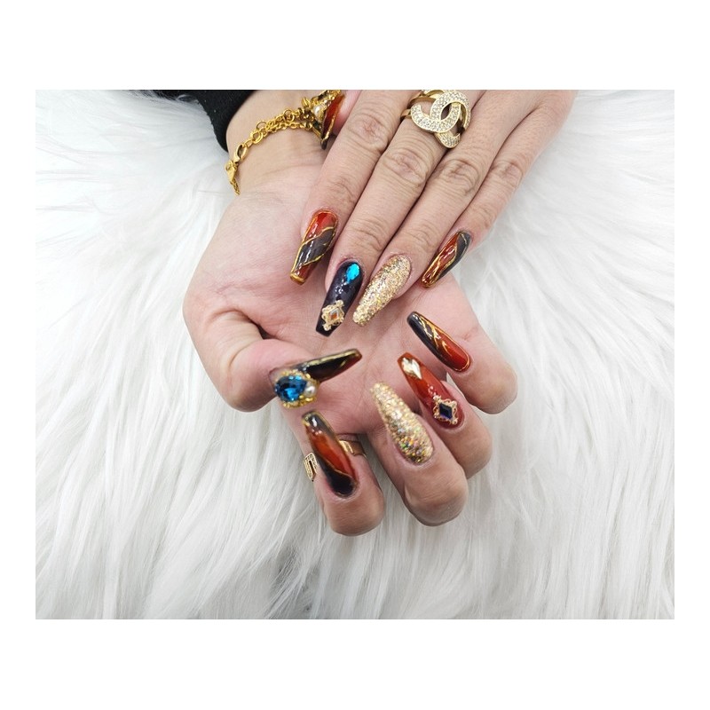  Premium Art Colorful Handmade Nail Tips ✨ - Long