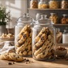 2 Pcs Plastic Candy and Cookie Jars with Lids, Clear