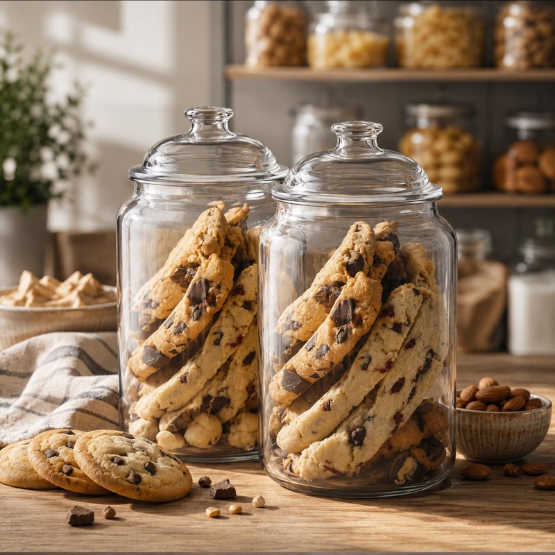 2 Pcs Plastic Candy and Cookie Jars with Lids, Clear