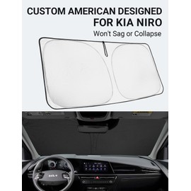 Proadsy - Parasol plegable para parabrisas delantero, ajuste personalizado, accesorios Kia NIRO 2017-2024, actualización 2023, PRS282