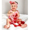 Leapparel Baby Girl Strawberry Clothes Toddler Playsuit Pink and White