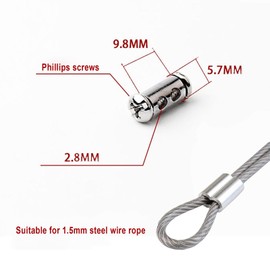 60 pieces duplex wire rope clamp, stainless steel rope clamp, silver, aluminium clamp, steel cable, press clamp made of aluminium, aluminium clamp press clamps, rope clamps for steel wire ropes