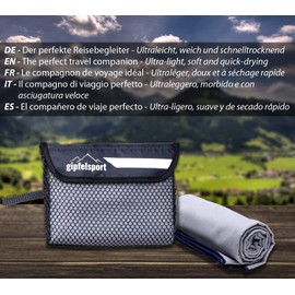 Microfibre Towel Set - for Sauna, Fitness, Sports, Beach Towel, Sports Towel, Grey S: 80 x 40 cm