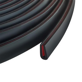 Protalwell Borde de Goma Autoadhesivo Canal U EPDM 1/16", 0-3/32", 100 Pies, Negro