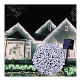 Dosyu Pack 3 Series De Luces Solar Led Blanco Frío 200 Focos 22 Metros Decorativa (Blanco Frío)