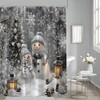 JONSEQIN Merry Christmas Snowman Shower Curtain, Grey, 70x70 inch