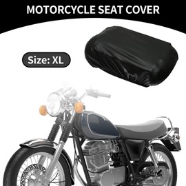 Partuto 1 Pc XL Size Universal Motorcycle Seat Cover - Motorbike Seat Cushion Waterproof Heat Resistant - TPU Black