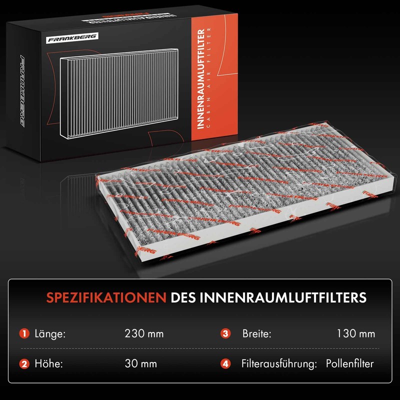 Frankberg Cabin Air Filter Pollen Filter with Activated Carbon Compatible