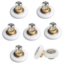 Sctmda Shower Door Rollers 6 Pieces Sliding Door Rollers Shower Door Pulleys Sliding Door Replacement Rollers Runner Sliding Door Shower Cubicle Sliding Door Rollers for Shower Cubicle Door with Screw