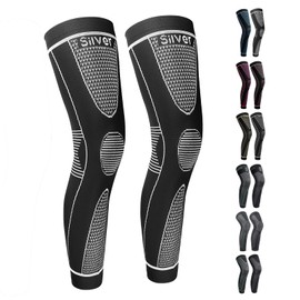 Full Leg Sleeves Long Compression Leg Sleeve Knee Sleeves Protect Leg, for Man Women Basketball, Arthritis Cycling Sport Football, Reduce Varicose Veins and Swelling of Legs