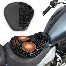 Motorcycle Seat Cushion with Seat Cover, 3D Honeycomb Structure, Breathable Shock Absorption Motorcycle seat Cover, Motorcycle Gel Seat Pad for Comfortable Long Rides