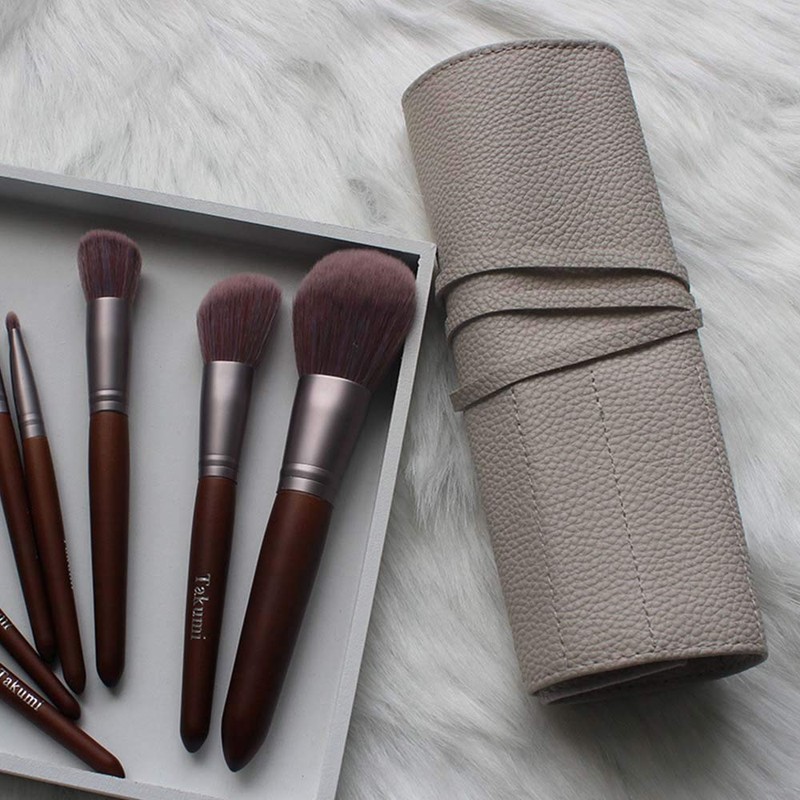 Makeup Pouch, Makeup Brush Pouch, Cosmetic Brush Case, Gray -