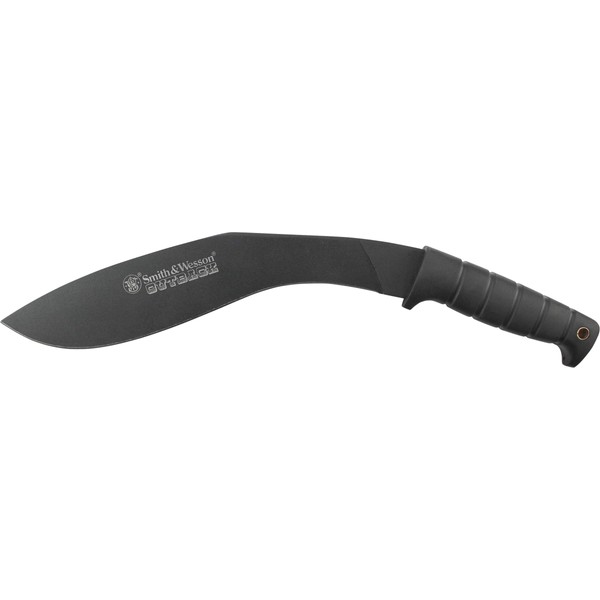 Smith & Wesson Outback SWBH 17in Full Tang Kukri with an 11.9in Stainless Steel Blade and Rubber Handle for Outdoor, Tactical, Survival and EDC