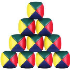 10 Pcs Juggling Balls Set, Leather Game Toy Balls, Soft Round Juggle Balls, Durable and Colorful for Boys Girls