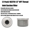2 Pack 1/2 in NPT Pump Inlet Filter Screens for