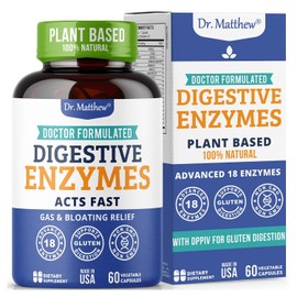 Enzymes for Digestion with Lactase Lipase Amylase Bromelain and 15 more! Uno de los mejores suplementos digestivos de enzimas para IBS, vesícula biliar, gas, hinchazón, alivio del estreñimiento. Vegetariano, sin gluten