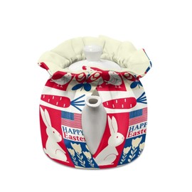 Xernghsao Tea Cozy for Tea Pot Easter Bunny Print Tea Cozy for Teapot Small Suitable for Protecting Coffee Pots Kettles Can be Kept Warm at Breakfast Dining Table Kitchen Decor Accessories