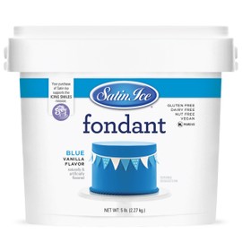 Satin Ice Blue Fondant, Vanilla, 5 Pounds