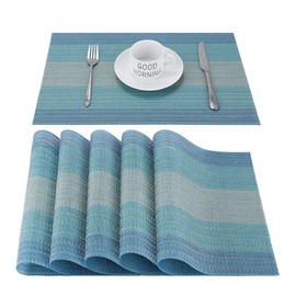 Chaochi Place Mats Wipe Clean Place Mats Set of 6 Washable PVC Heat-Resistant Placemats Vinyl Table Mats Dirt-Resistant Place Mats for Home Restaurant Kitchen Dining Table 30 x 45 cm