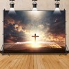 ZARROUEA 7x5ft Jesus Christ Cross Backdrop Opened Holy Bible Book