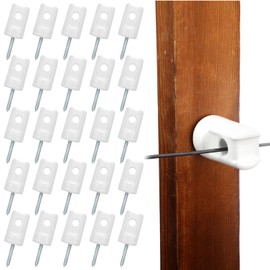 Blulu 25 Pack Electric Fence Insulator Heavy Duty Ceramic Lag Screw Insulator Porcelain Lag Screw Insulator for Wooden Post Electrical Wire Ground Fencing Agricultural and Ranchers Supplies