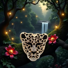 Labriciyon Gold Tiger Chic Bling Shoe Charms Gold and Sliver Designer Jewels Pretty Cute Chains Decorations Accessories for Women Girl Adults Shoe Decoration Charms Shoe Care and Accessories