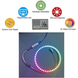 Sparkleiot WS2812B Pixel Ring 35 LEDs 5050 RGB - Individually Addressable Full Colour LED Ring with Integrated WS2812 IC for Arduino, Raspberry Pi, ESP8266 (DC5V + LED Controller)