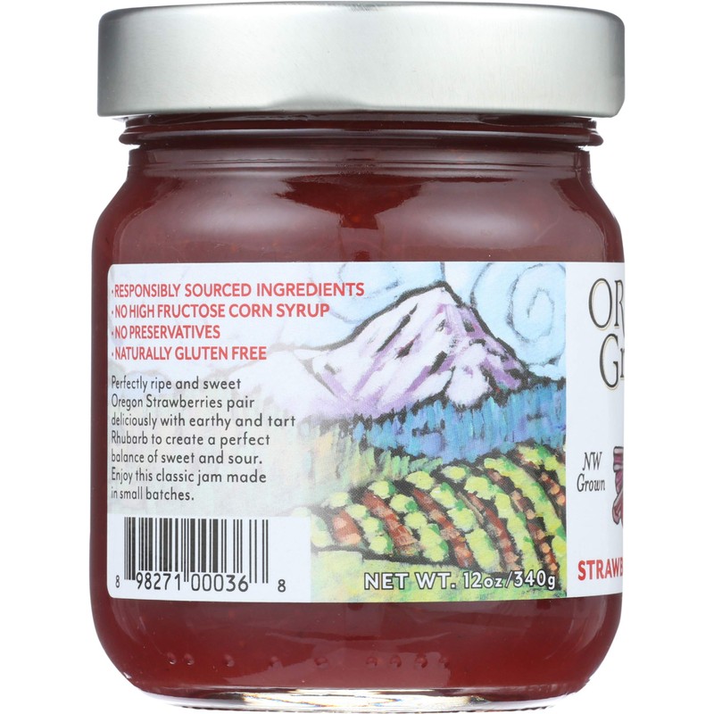 Oregon Growers Strawberry Rhubarb Spread, 12 oz