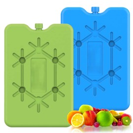 Ice Packs for Cool Bag, Pack of 2 Cool Bag and Cool Box, Reusable Ultra Thin Cooling Element, Large Ice Packs, Cool Pack for Cooler Bag - Extra Thin & Long Cooling Performance for On the Go