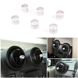 PIUGILH Air Vent Lever Cover Wind Outlet Knob Decoration Trims 6PCS for Hummer H2 2003-2007,Air Vent Conditioner Adjustment Button Trims Cover (Silver)