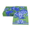 Caspari Green And Blue Plate Guest Towel Napkins - 15