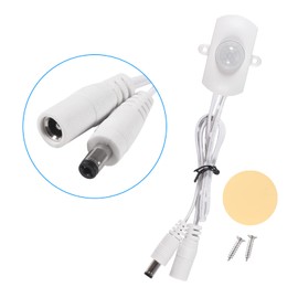 2 x DC 5-24V Mini PIR Motion Sensor Switch Sensor Switch for DIY LED Lighting, PIR Infrared Motion Sensor Detector Automatic LED Strip DC Interface (White)