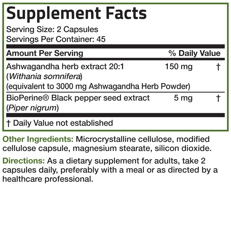 Bronson Ashwagandha Extra Strength Stress & Mood Support with BioPerine
