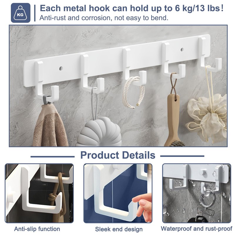 Bosdontek 2 Pack Wall Coat Racks, Heavy Duty Coat Hooks