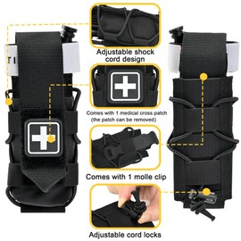 Molle Tourniquet Pouch with Tourniquet,SABADO Removeable Flap Cover TQ Holder,Tourniquet Storage for Duty Belt and Tactical Vest