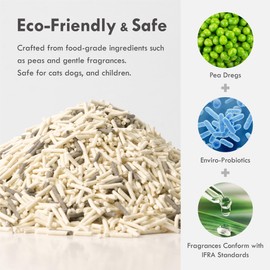 Lady N Tofu Cat Litter, Strong Clumping Ultra Absorbent Natural Litter, Dust-Free Low Tracking Cat Litter Pellets, Enviro-probiotic for Odor Control 36lb (6 Packs Boba Tea)