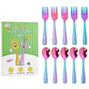VITEVER 10 Pack Toddler Utensils, Stainless Steel Rainbow Silverware Set