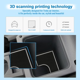 Coleya Non-Slip Mats Compatible with VW T-Cross 2018-2024, Centre Console Rubber Mats, Door Seam Mats, Drink Holder Mat, VW T Cross Accessories, Rubber Non-Slip Mats (White)