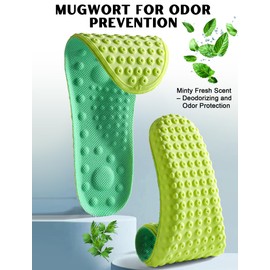 4D Cloud Soles Insoles for Men and Women,Soft Shock Absorption Massage Insoles -Comfort Sports Shoe Inserts Arch Support Insoles, Work Boot Shoe Insole (Green, M Men 8~9 /Women 9.5)