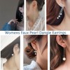 SAMOCO 9 Pairs Big Simulated Pearl Long Tassel Drop Earrings