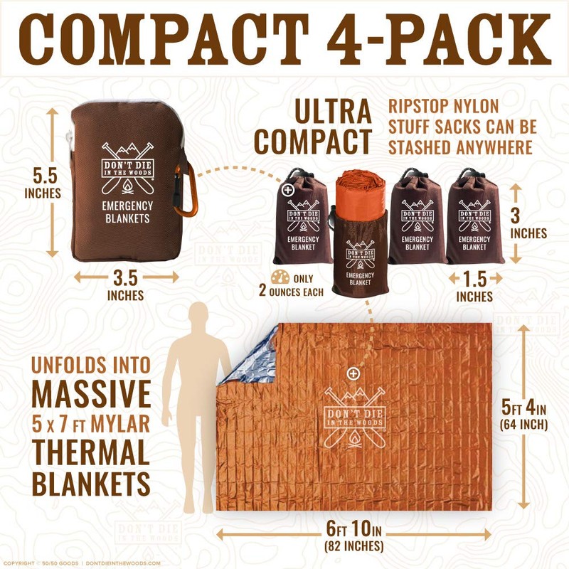 Don't Die In The Woods - Freakin’ Huge Emergency Blankets