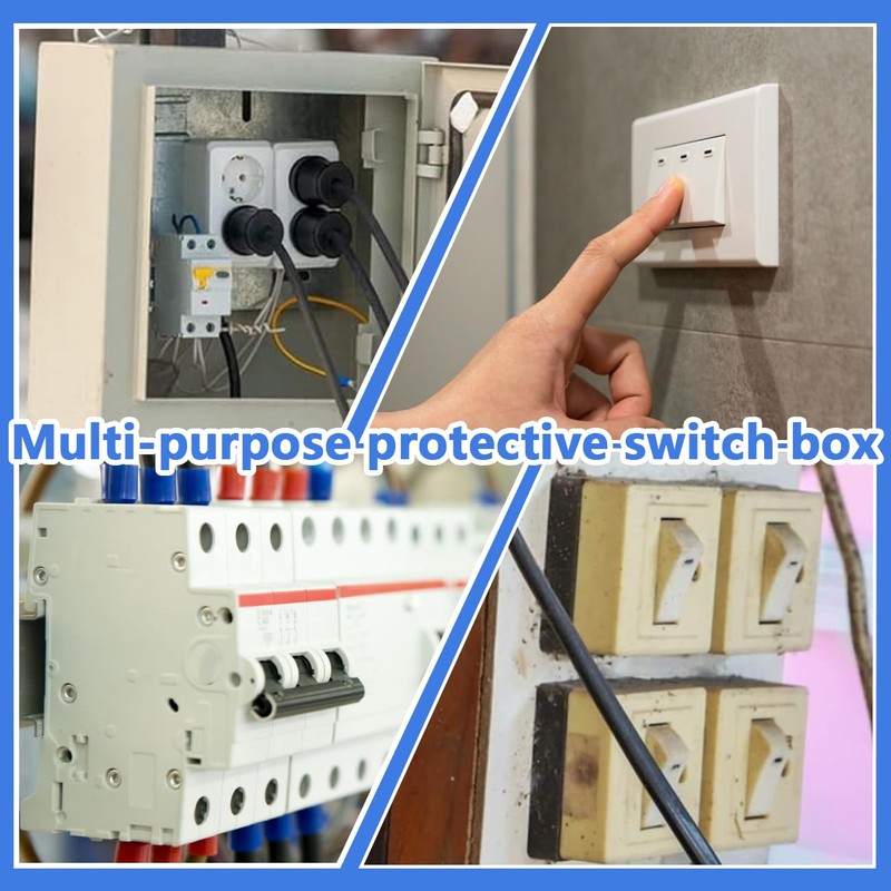 Din Rail Enclosure, 3-Way Weatherproof Power Distribution Box, Transparent Cover