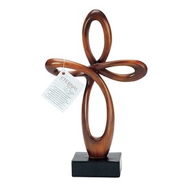 Dicksons Resin Tabletop Cross with Brown Finish - 12" High