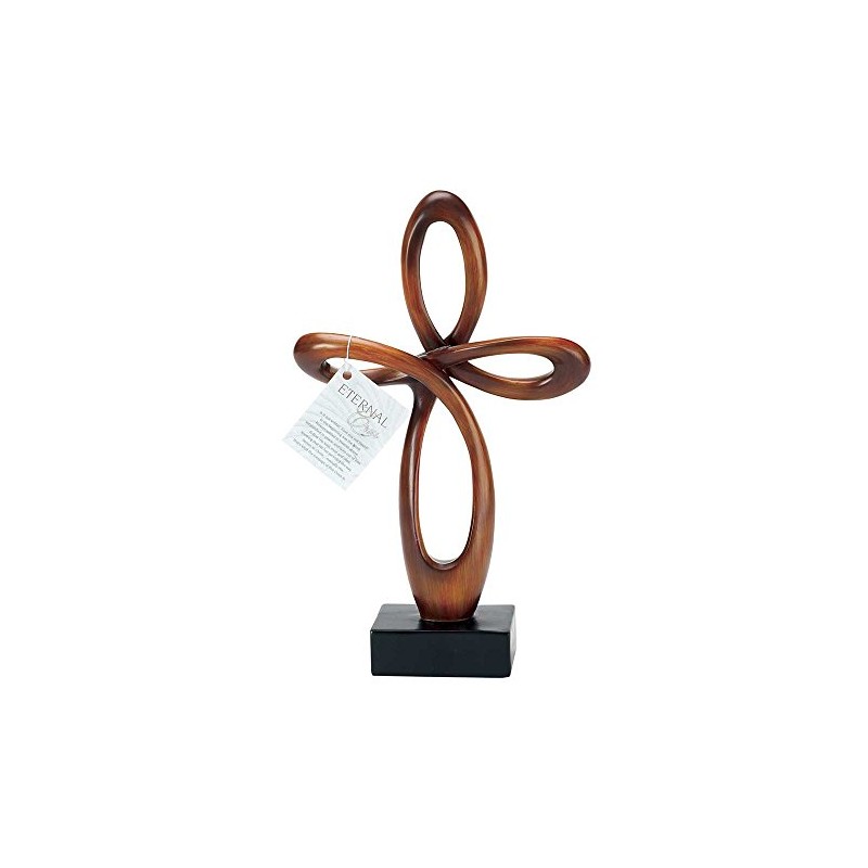 Dicksons Resin Tabletop Cross with Brown Finish - 12" High