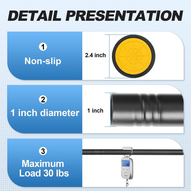 CorkLatta Black Shower Curtain Rod 31 to 92 Inch,1 Inch