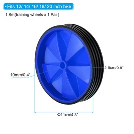 PATIKIL Bike Training Wheels, 1 Pair Bicycle Assist Wheels Balance Training Tool Replacement Parts Wheels for Girls Bike, Blue